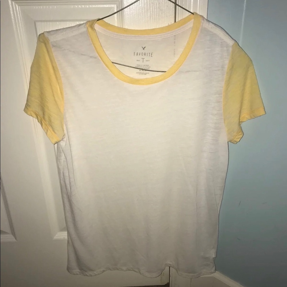 yellow & white t-shirt